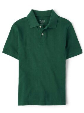 The Children's Place Boys Uniform Short Sleeve Pique Polo, Size Large (10/12)